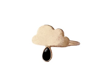 Ring Wolke mit schwarzem Onyx