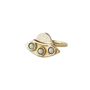 UFO Ring with Opal