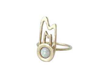 Drip Ring with Opal