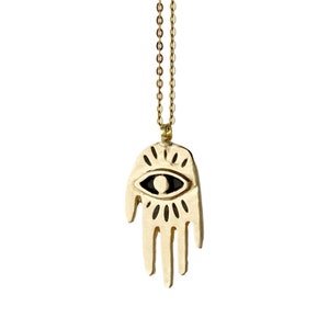 Small Hand Eye Necklace