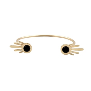 Open barstarmband met zwarte onyx