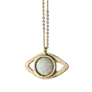 Large Eye Necklace with Opal