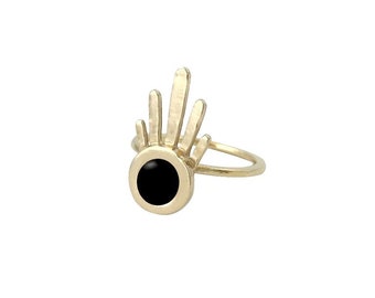 Burst Ring with Black Onyx