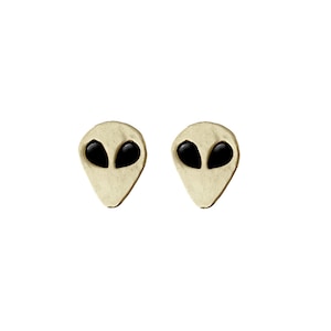 Alien Earrings with Black Onyx
