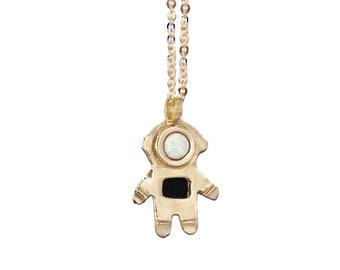 Astronaut Necklace with Opal