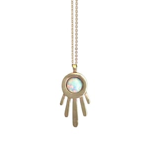 Small Burst Necklace with Opal