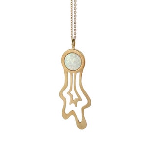 Splatter Necklace with Opal