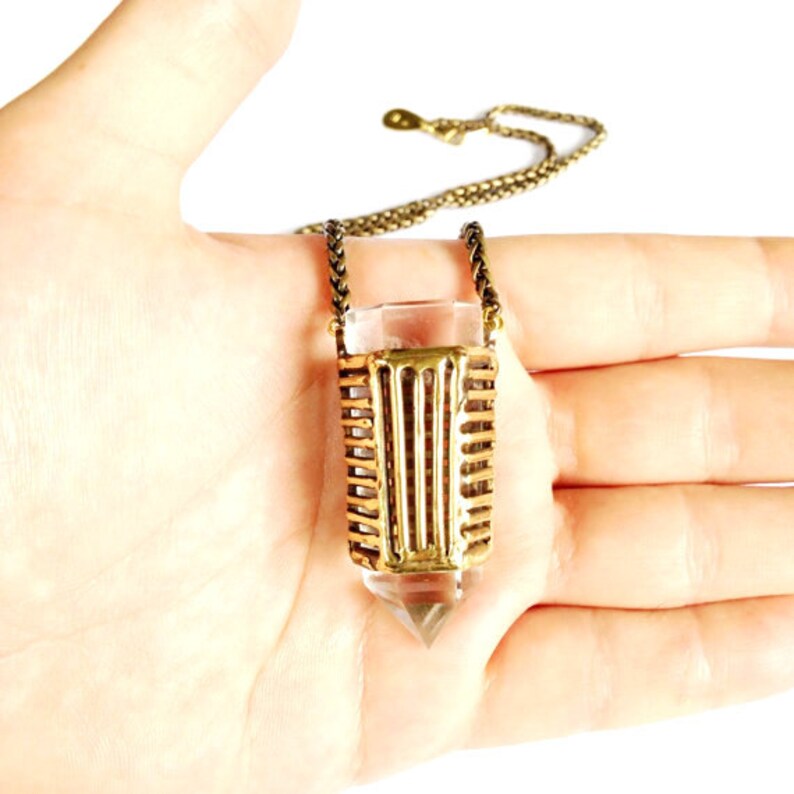 Crystal Cage Necklace Bar Style Etsy