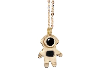 Astronaut Necklace with Black Onyx