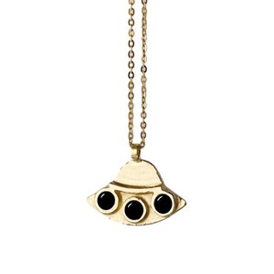 UFO Necklace with Black Onyx