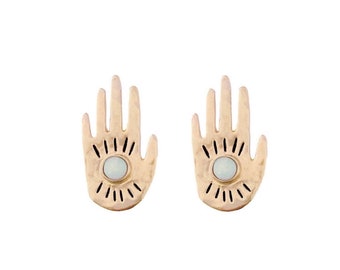 Protector Earrings with Opal