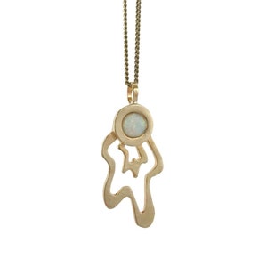 Small Splatter Necklace with Opal