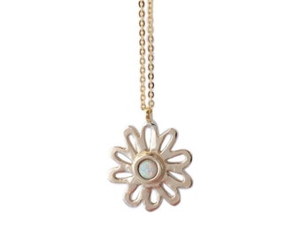 Flower Necklace with Opal