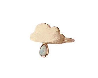 Wolken Ring mit Opal