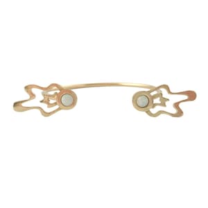 Splatter Open Cuff Bracelet with Opal