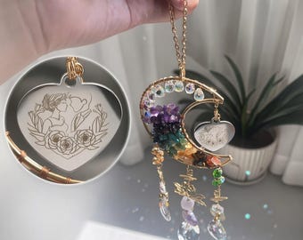 Custom Name Suncatchers, Personalized Crystal Gift, Gift for Friend Sister, Anniversary Memorial