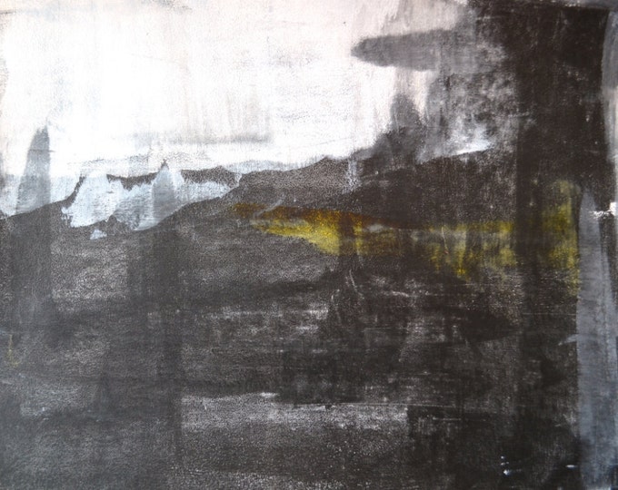 Acrylic Abstract Art Painting Black, White, Grey Modern, Contemporary