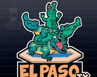El Paso Alligators Texas Plaza Magnets