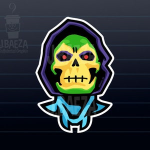 Skeletor Action Figure Decal Sticker Masters of the Universe Vintage Toy