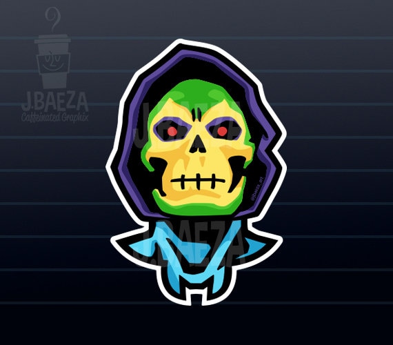 Skeletor Action Figure Decal Sticker Masters of the Universe