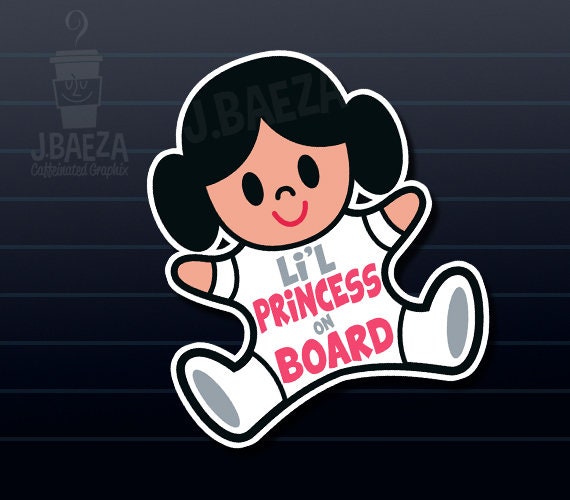 Download Baby Girl Little Princess on board Decal car Sticker Star ...