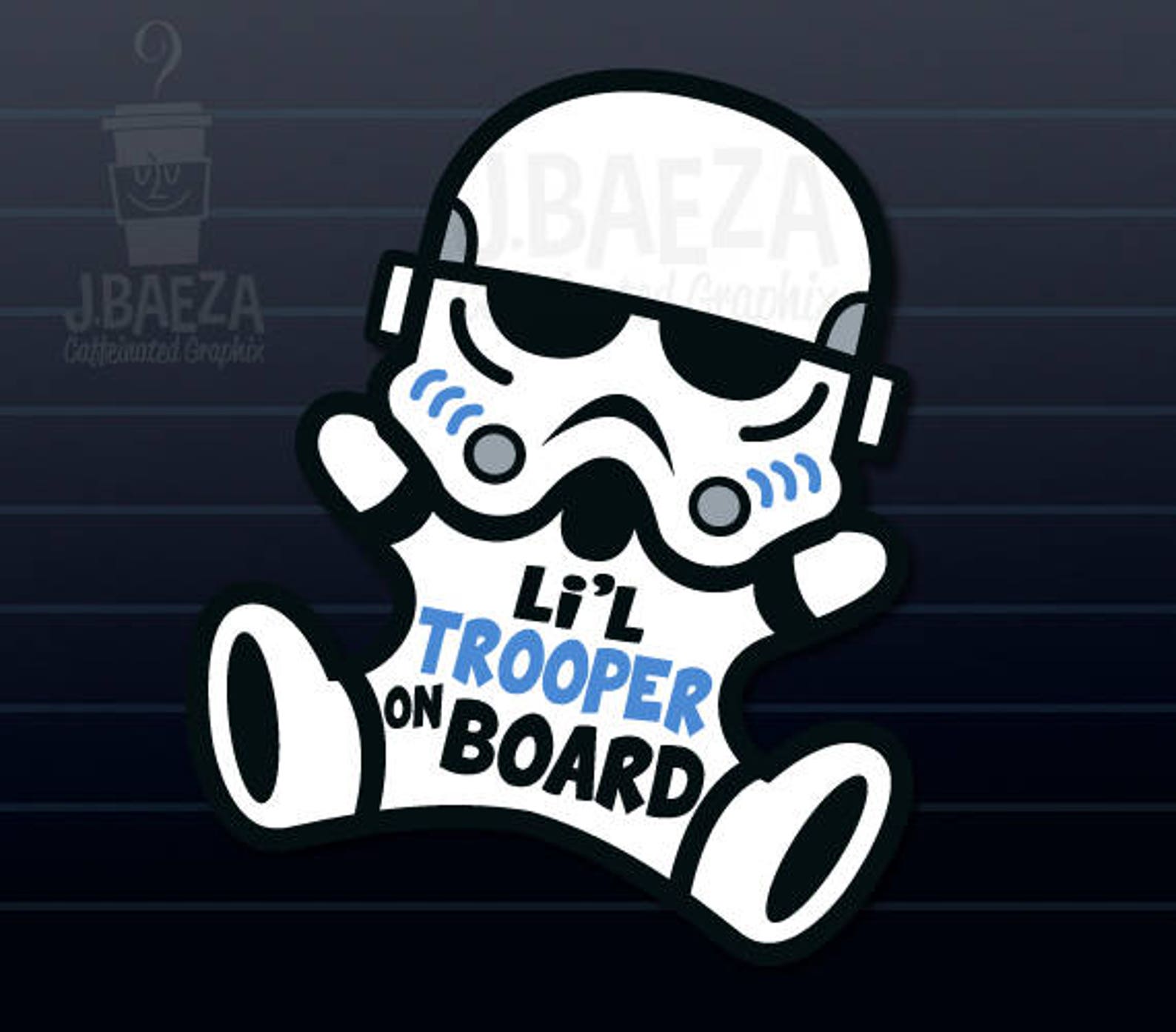 Baby Stormtrooper on board Decal car Sticker Star Wars Funny Etsy