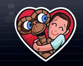 Stranger Things Eleven Loves E.T. Sticker 80's nostalgia