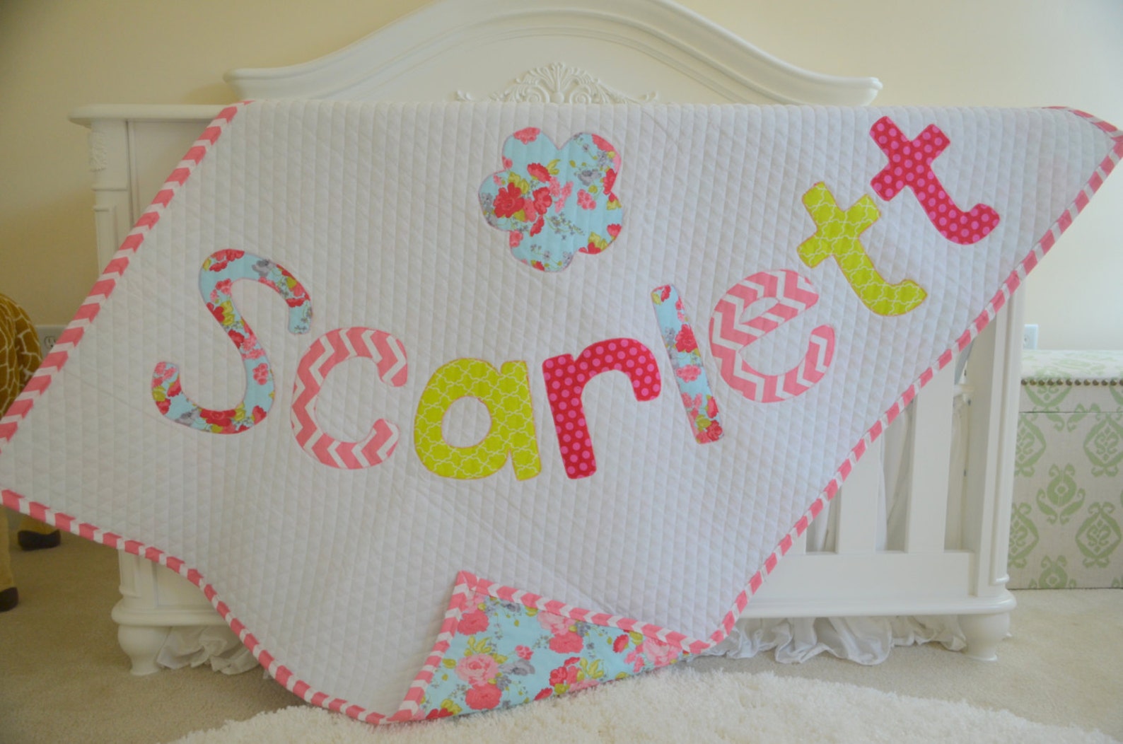 Personalized Quilt Name Quilt Applique Quilt Baby Quilt Etsy