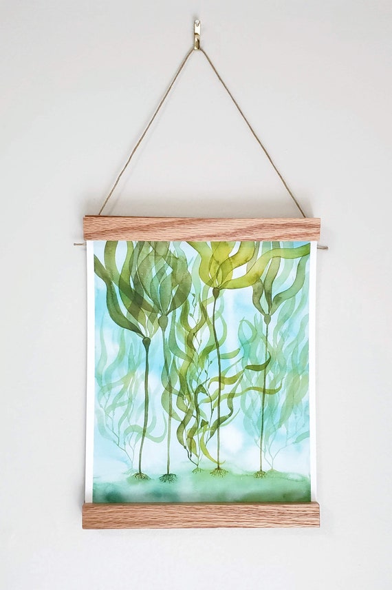 Kelp Forest Watercolor Art Print Ocean Sea Marine Seaweed Etsy