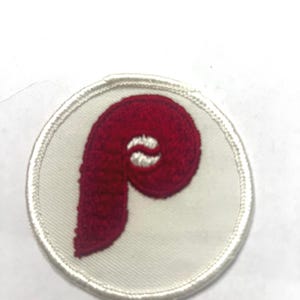 Philadelphia Phillies P Applique Circle Patch Embroidered Iron Sew On 1980's Hat Making