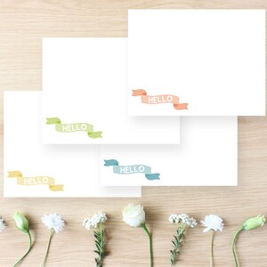 INSTANT DOWNLOAD Hello Banner Stationery Set DIY Print at Home image 1