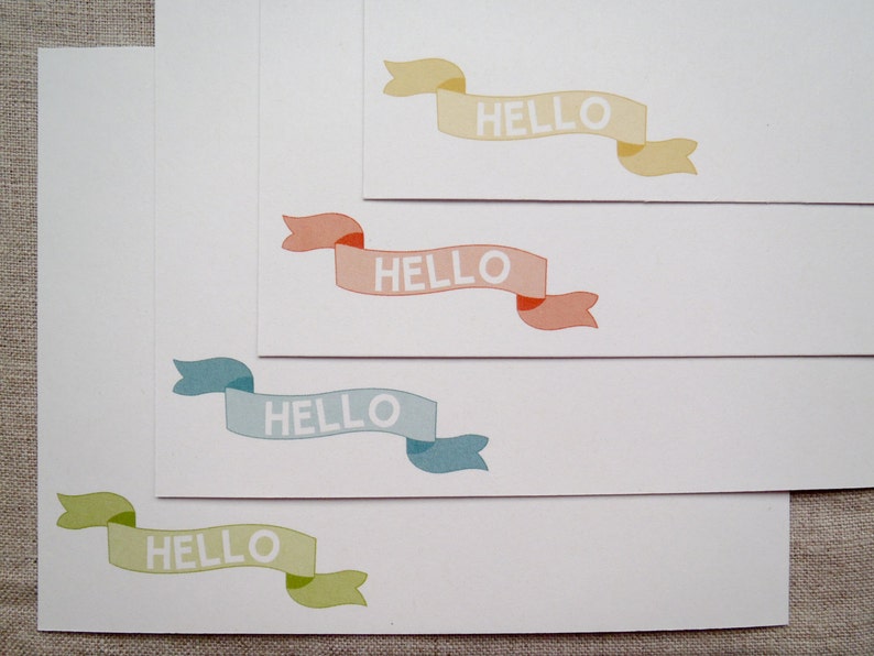 INSTANT DOWNLOAD Hello Banner Stationery Set DIY Print at Home image 3