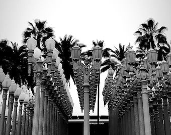 Urban Light Los Angeles Print | Black and White Photography | LACMA Wall Art
