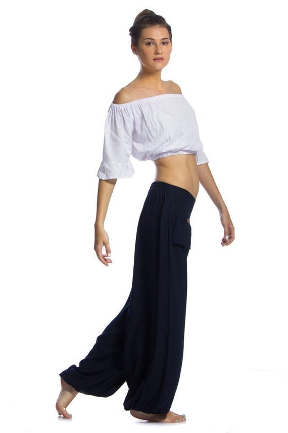 Black Free Size Pants Boho Summer Pants 