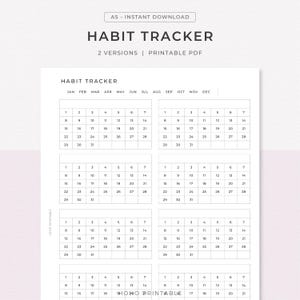 A5 Monthly Habit Tracker Printable, 31-Day Routine Planner (PDF Download)