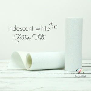 Glitzer filz - IRISIERENDER WEIßer Glitzerfilz - Wollfilz Glitzer - Feiner Glitzer - Wollfilz
