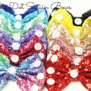 Polka Dot Sequin Bows | 5 &quot; Polka Dot Bows