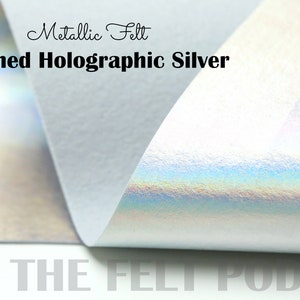 Metallic Filz - HOLOGRAPHIC SILBER Metallic Filz - Metallic Wollfilz - Metallic Silber Filz