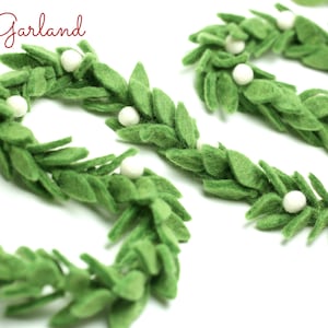 Felt Leaf Garland | Christmas Garland | Felt Mistletoe Garland