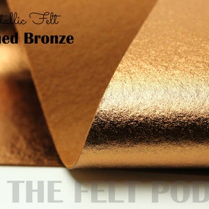 Metallic Filz - GEBÜRSTET BRONZE Metallic Filz - Metallic Bronze Wollfilz