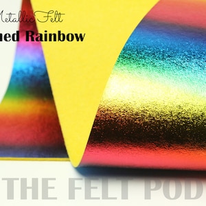Metallic Felt - BRUSHED RAINBOW Metallic Felt  - Wool Felt - Metallic Wool Felt
