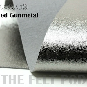 Metallic Filz - BRUSHED GUNMETAL Metallic Filz - Wollfilz- Metallic Wollfilz