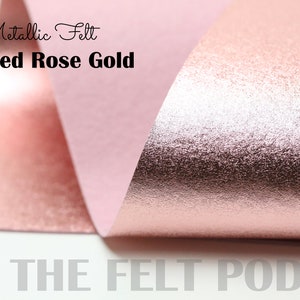 Metallic Filz - GEBÜRSTETER ROSE GOLD Metallic Filz - Wollfilz - Metallic Wollfilz
