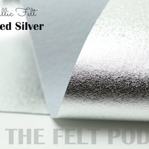 Metallic Filz - SILBER GEBÜRSTET Metallic Filz - Wollfilz - Metallic Wollfilz