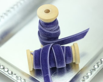 Velvet Ribbon // Double Sided Velvet Ribbon // Double Faced Velvet Ribbon - VESPER VIOLET