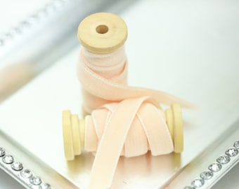 Velvet Ribbon // Double Sided Velvet Ribbon // Double Faced Velvet Ribbon - WHISPY BLUSH