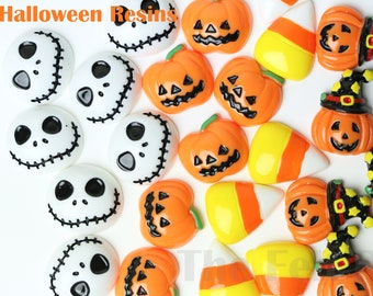 Cute Halloween Cabochons 6 Candy Corn Cabochons #DH102
