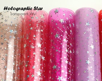 Vinilo Transparente - Estrella Holográfica PVC Transparente