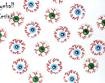 Halloween Resins | Halloween Cabochons | Eyeball Resins - 5 Pieces