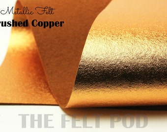 Metallic Felt - BRUSHED COPPER Metallic Felt  - Wool Felt - Metallic Wool Felt